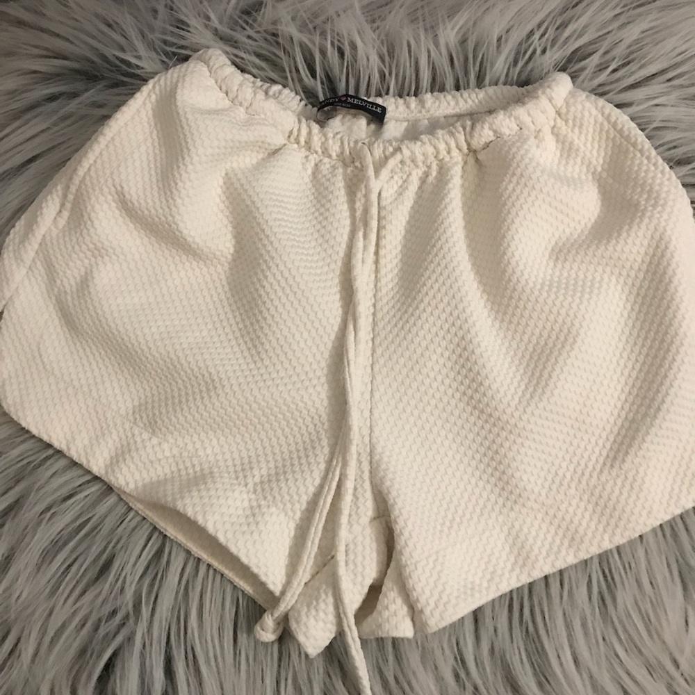 Brandy Melville white flowy shorts